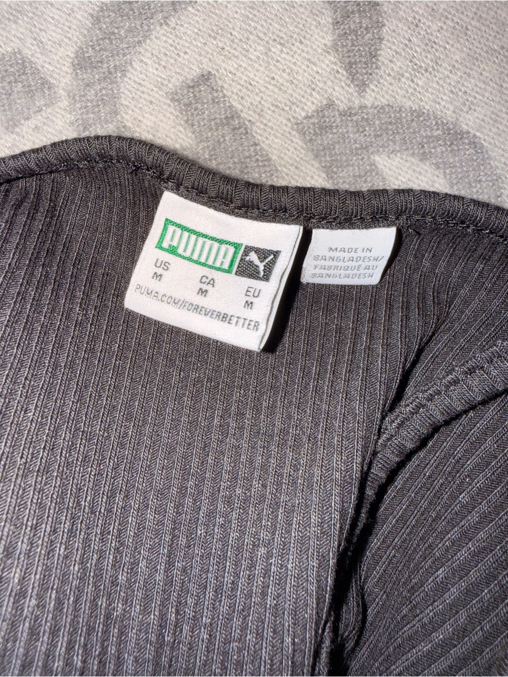 Puma Black Ribbed Cropped Tank - Picture 6 of 7